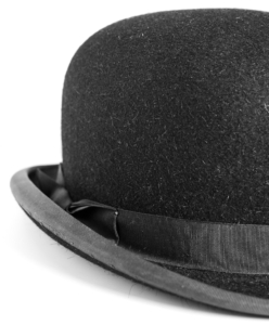 men's black Derby Bowler hat